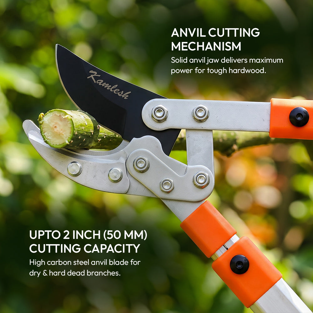 Heavy Duty Anvil Branch Cutter with Telescopic Aluminum Handles